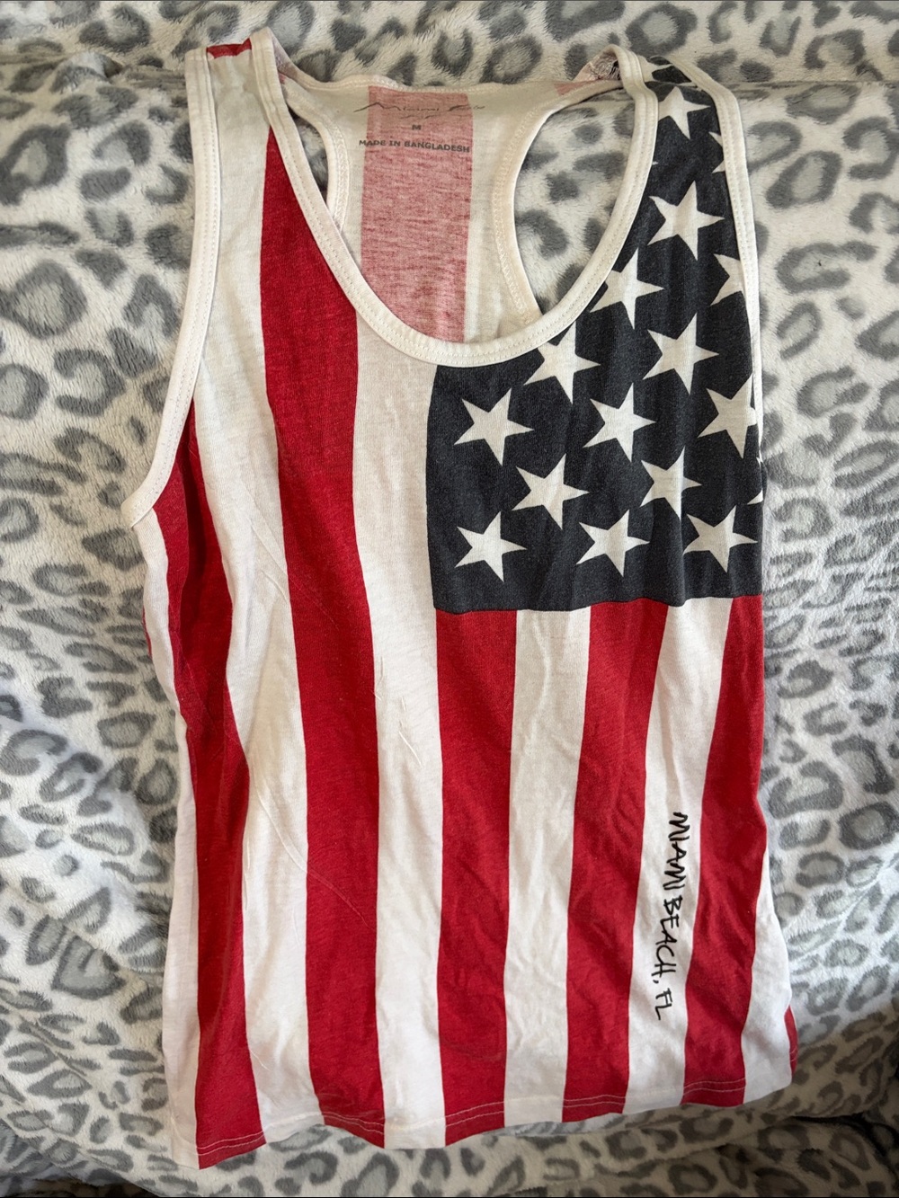 American Flag Print Women's Tank Top - Red/White/Blue